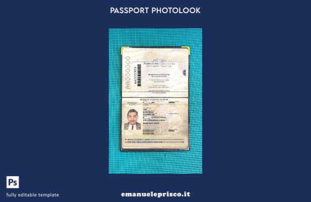 modello di aspetto fotografico della versione del passaporto brasiliano in stile